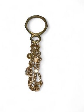 Gold Chain Charm Keyring - Women Accessories